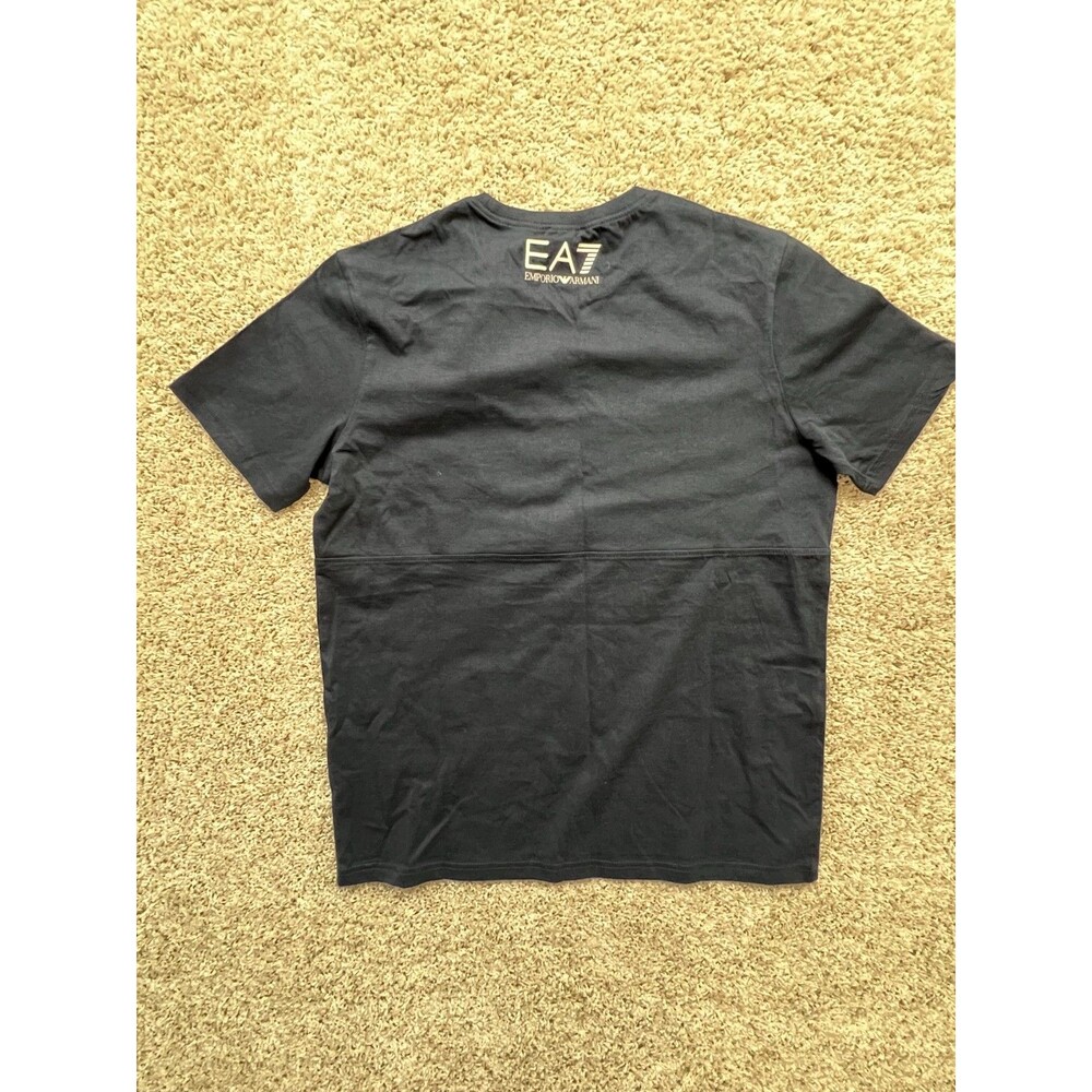 Emporio Armani T-Shirt Men's Luxury Big Logo Classic Italy Size M Navy Blue - Picture 6 of 9
